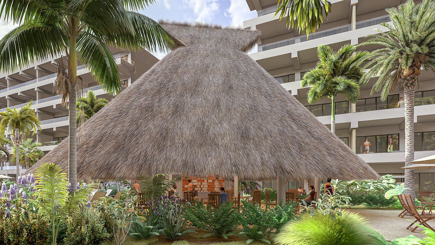 Palapa con barra snack